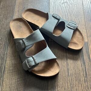 Cliffs Gray Slide Sandals with Double Straps  Women's Size 11 Classic Neutral